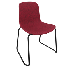 Blood Red Fluxee Upholstered Sled Base Chair