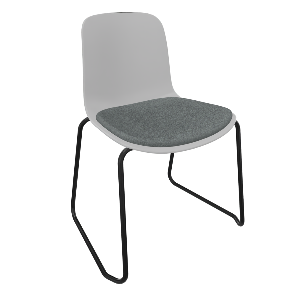 Light Grey Fluxee Sled Base Chair