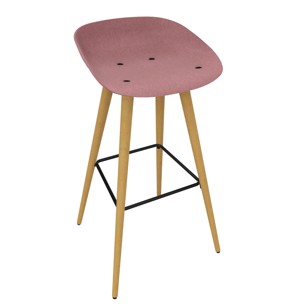 Antique Pink Veeda Wooden Stool