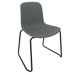 Positive Cool Grey Fluxee Upholstered Sled Base Chair